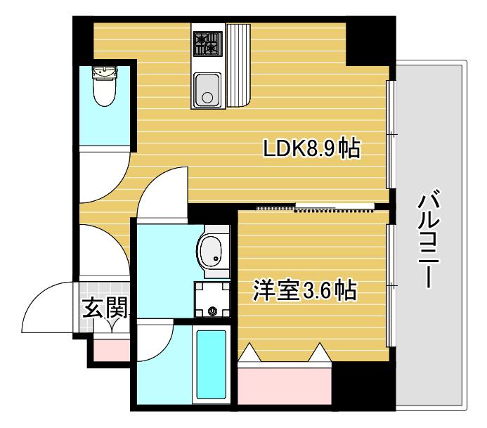 ブエナビスタ難波サウスタワー(1LDK/12階)の間取り写真