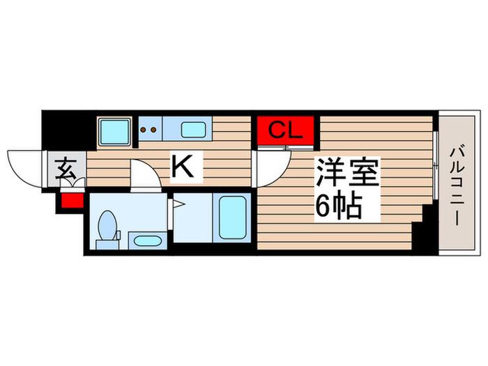 GENOVIA南行徳SKYGARDEN(1K/3階)の間取り写真