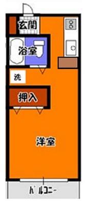 ドルフィンユーワイ(ワンルーム/1階)の間取り写真