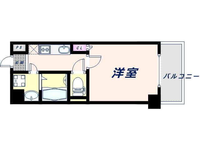 UーRO鶴橋駅前(1K/7階)の間取り写真
