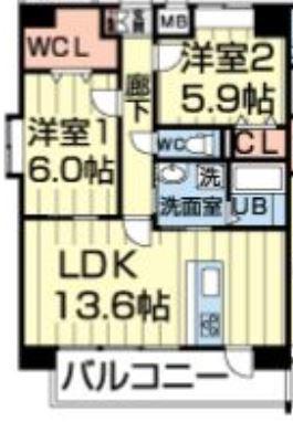 IROHA(2LDK/3階)の間取り写真