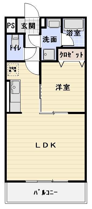 コンコード(1LDK/2階)の間取り写真