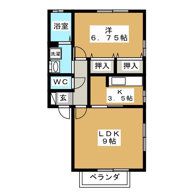 グレース伊勢宮(1LDK/1階)の間取り写真