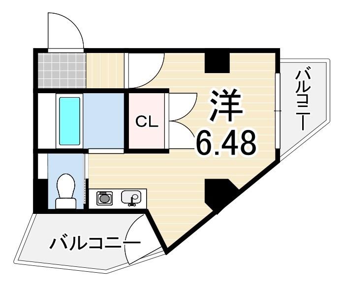 ABCヒルズ六甲(ワンルーム/4階)の間取り写真