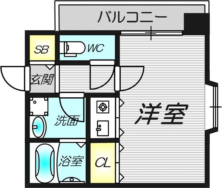 C-WING(ワンルーム/9階)の間取り写真