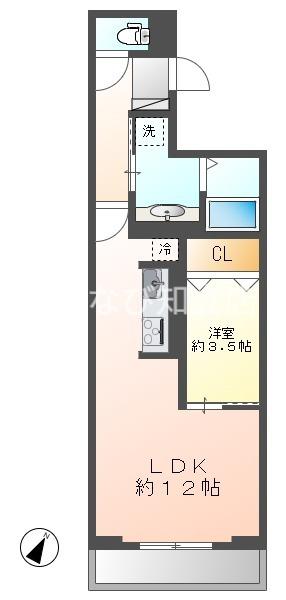 レジデンス寿(1LDK/3階)の間取り写真