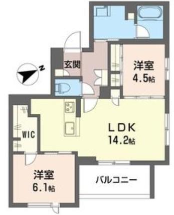 ブレス幕張本郷(2LDK/2階)の間取り写真