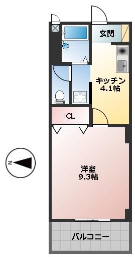白井Fビル(1K/3階)の間取り写真