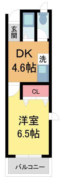 カーサ芙蓉(1K/3階)の間取り写真