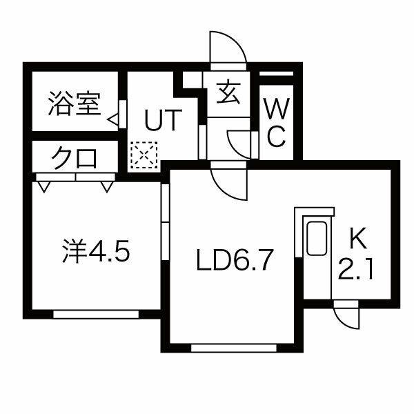 EUPHORIA北円山 ユーフォリア北円山(1LDK/2階)の間取り写真