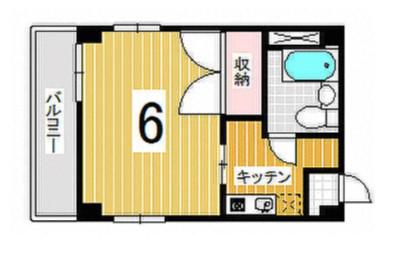 アビタシオン南柏(1K/3階)の間取り写真