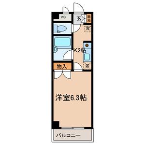 ビレッジコア八王子(1K/3階)の間取り写真