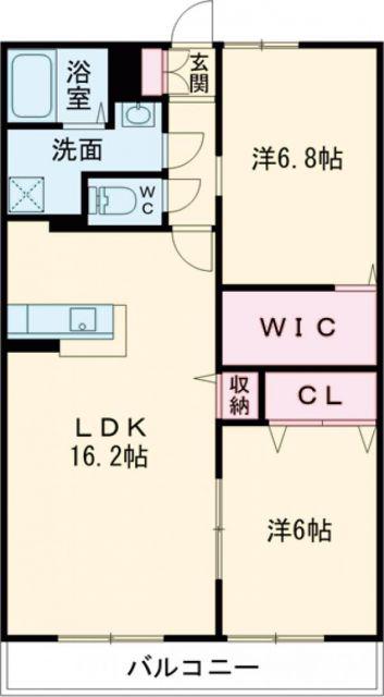 セレーナ直方A棟(2LDK/1階)の間取り写真