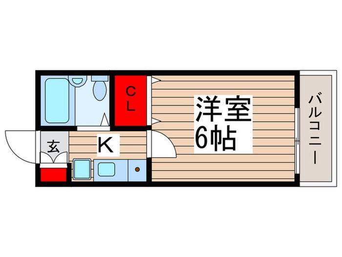ラピス西馬橋(1K/2階)の間取り写真