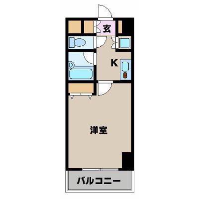 スカイコートお茶の水(1K/2階)の間取り写真