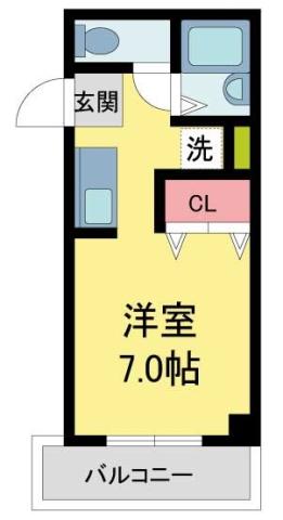エトワール北口(ワンルーム/2階)の間取り写真