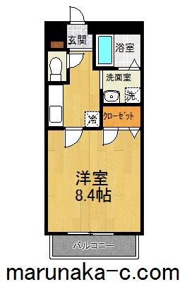 クレマチス(1K/1階)の間取り写真