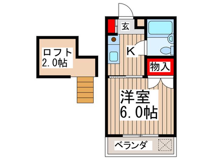 コーポ翠(1K/2階)の間取り写真