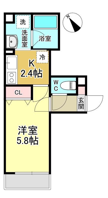 88.SHINAGAWA(1K/2階)の間取り写真
