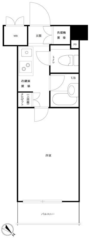 ルーブル三田(1K/9階)の間取り写真
