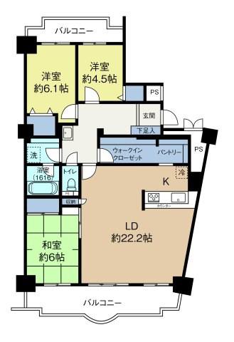ライフインサーラ(3LDK/8階)の間取り写真