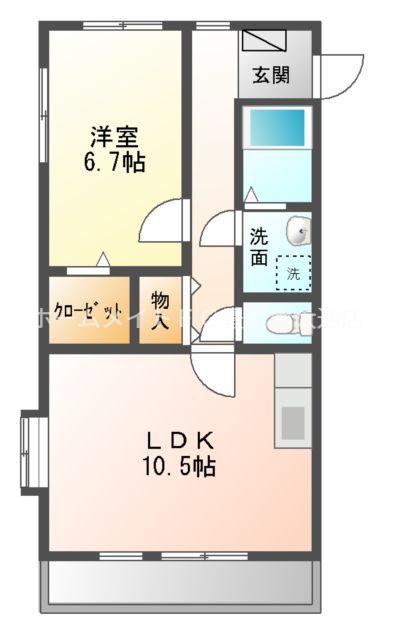 桜ケ丘LUCKHILL(1LDK/4階)の間取り写真