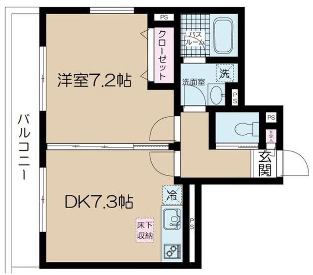 フェリーチェ中野新橋C(1DK/1階)の間取り写真