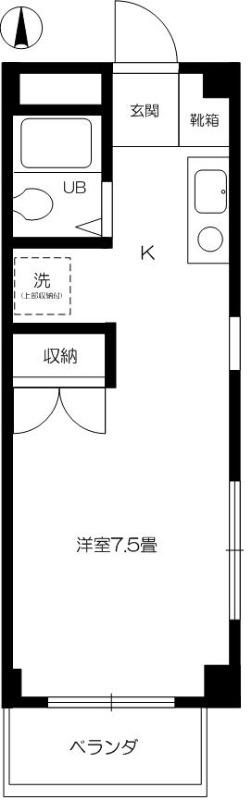 サングリーン(ワンルーム/1階)の間取り写真