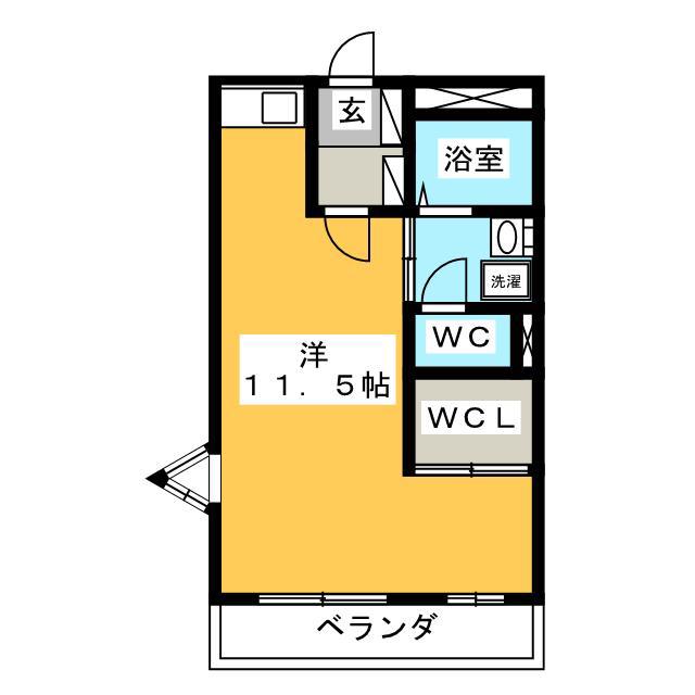 カーサフェリーチェ(ワンルーム/3階)の間取り写真