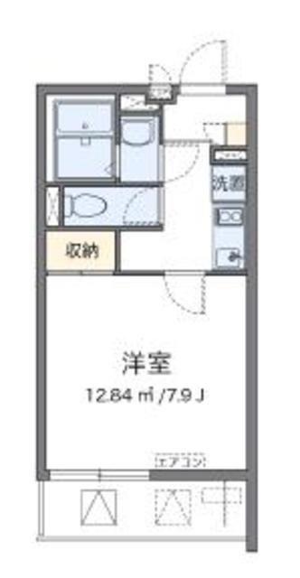 クレイノアンジュ鶴間(1K/1階)の間取り写真