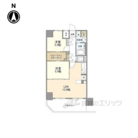 ハイラインⅢ(2LDK/11階)の間取り写真