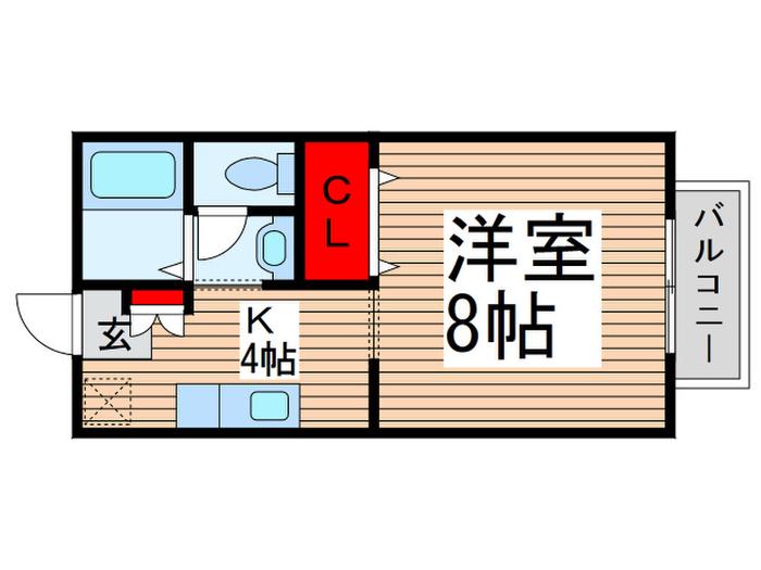 グランディール・シーコD棟(1K/1階)の間取り写真