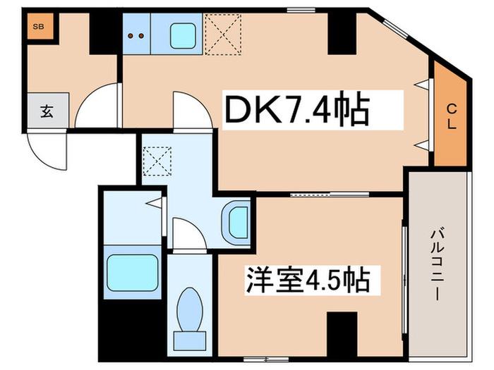OJIMAHOLIC(1DK/6階)の間取り写真