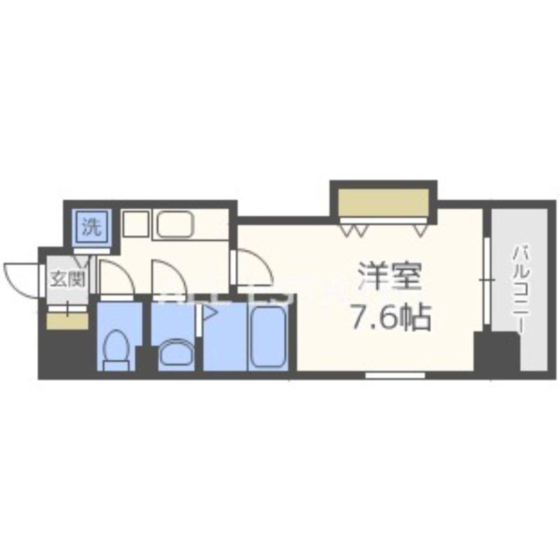 LUXE玉造II(1K/3階)の間取り写真