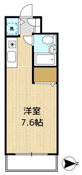 ジョイフル中山壱番館(1K/2階)の間取り写真