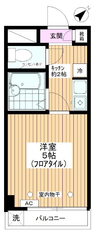 パークサイド常盤台(1K/4階)の間取り写真