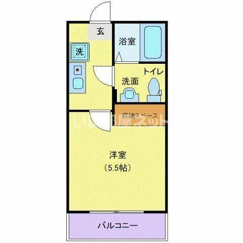 レジデンスウエスト淵野辺(1K/1階)の間取り写真