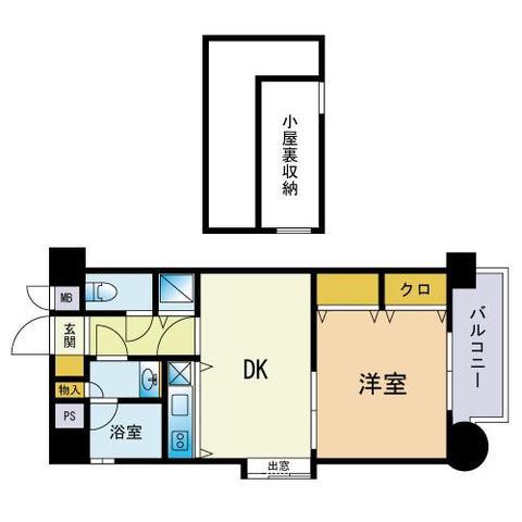 エステートモア姪浜(1DK/10階)の間取り写真