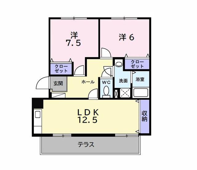 T&MII(2LDK/1階)の間取り写真