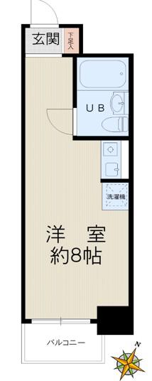 グローリア後楽園(ワンルーム/3階)の間取り写真