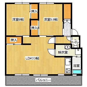 サルヴァトーレ神園 1号棟(2LDK/4階)の間取り写真