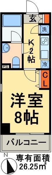 LEXE東京ノース(1K/3階)の間取り写真