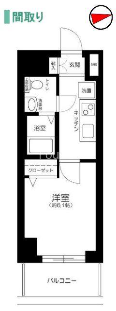 ステージグランデ高輪(1K/5階)の間取り写真