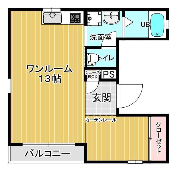 ドエルモリヒロ(ワンルーム/3階)の間取り写真