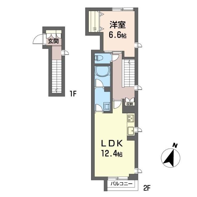 ココール横浜(1LDK/2階)の間取り写真