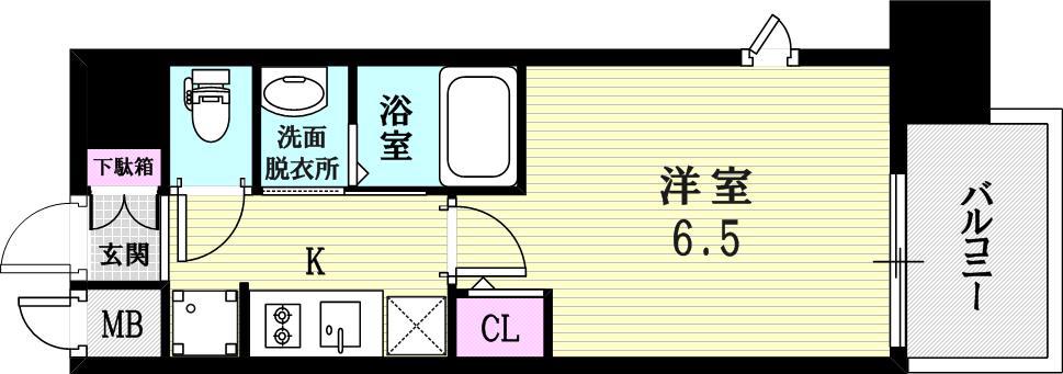 エステムコート神戸ステーションウィズ(1K/14階)の間取り写真