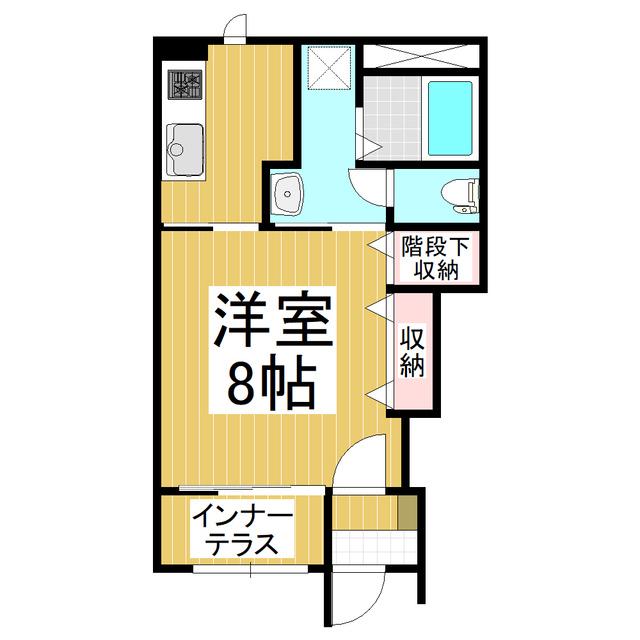 プログレス3番館(1K/1階)の間取り写真