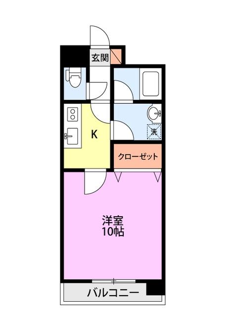 リアライズ西湊町通(1K/7階)の間取り写真
