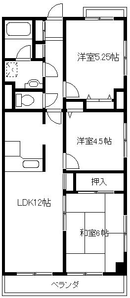 グリーンヒルズ東光(3LDK/4階)の間取り写真