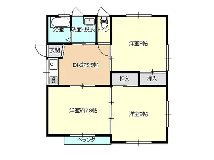 メゾン谷藤F(3DK/2階)の間取り写真